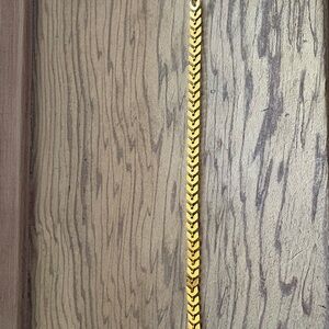 Gold Herringbone Chain Bracelet